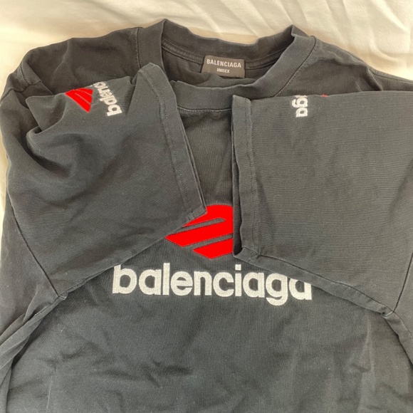 Balenciaga 3b Sports Icon Oversize T-shirt Black Embroidered Medium - Picture 3 of 15